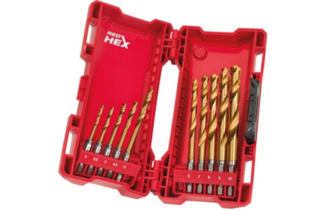 Набор сверл по металлу Milwaukee RedHEX HSS-G TiN (10шт)