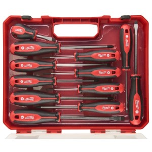 Набор отверток магнитных с трехгранной рукояткой в пластиковом кейсе (12шт)