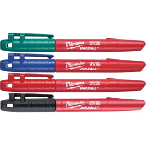Маркеры Milwaukee INKZALL для стройплощадки тонкие (4шт)