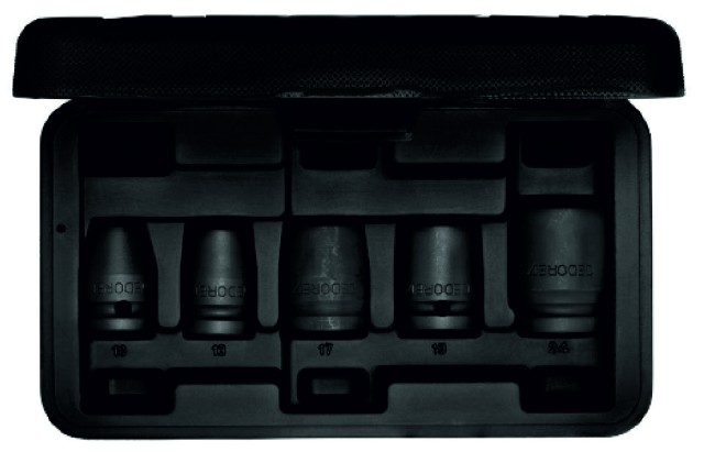 Набор головок торцевых ударных коротких для легкового автомобиля 1/2" 10-24 м 5шт, K 19-028