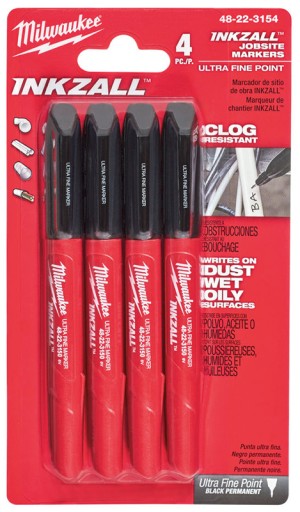Маркеры Milwaukee INKZALL для стройплощадки ультра-тонкие (4шт)
