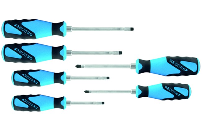 Набор отверток с ударным наконечником с трехкомпонентной рукояткой 6 предметов