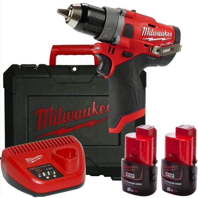 Аккумуляторная дрель-шуруповерт Milwaukee М12 FDD-202X FUEL (Li-lon2Ач)
