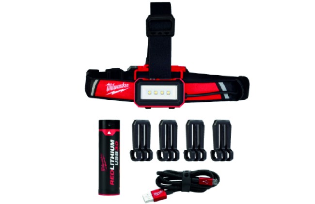 Аккумуляторный  налобный фонарь Milwaukee L4 HLRP-201, заряжаемый через USB